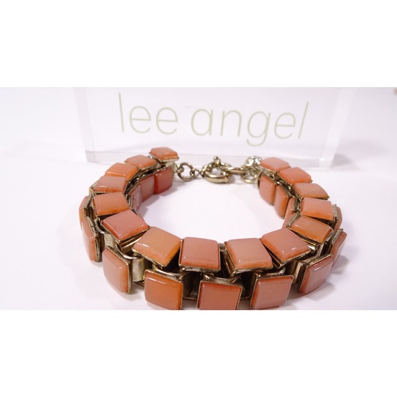 Neiman Marcus Women's Chunky Tile Box Link Bracelet Carmel NWT 240 - Picture 6 of 7
